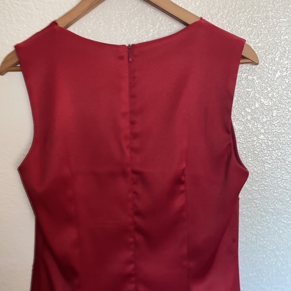 CDC Red Floral Midi Tank Sweetheart Neck Dress - Picture 6 of 9